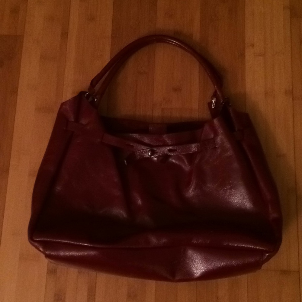 Red leather purse
